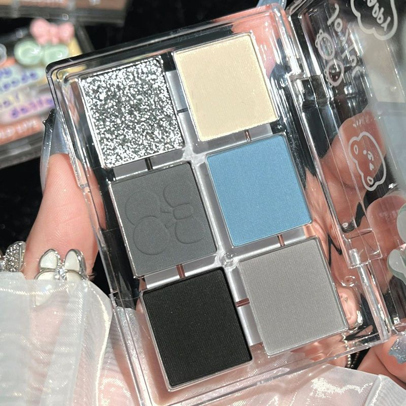 Twilight Stain Graffiti Spice Sechsfarbiger Lidschatten Tray Earth Smoky Eye Black Matte tragbar blau_voghion.com