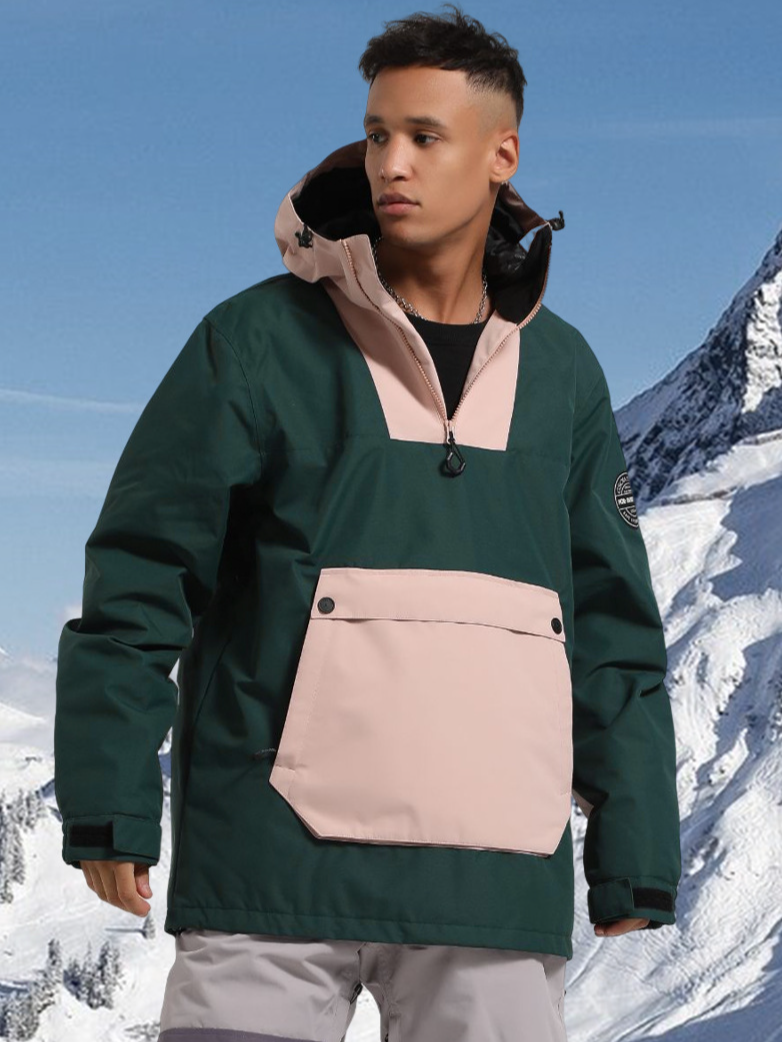 Νέα χειμερινή ένδυση σκι για άνδρες χαλαρό σνόουμπορντ αντιανεμικό αδιάβροχο ζεστό χρώμα αντίθεσης χιονιού γυναικεία υπαίθρια εξοπλισμός σκι_voghion.com