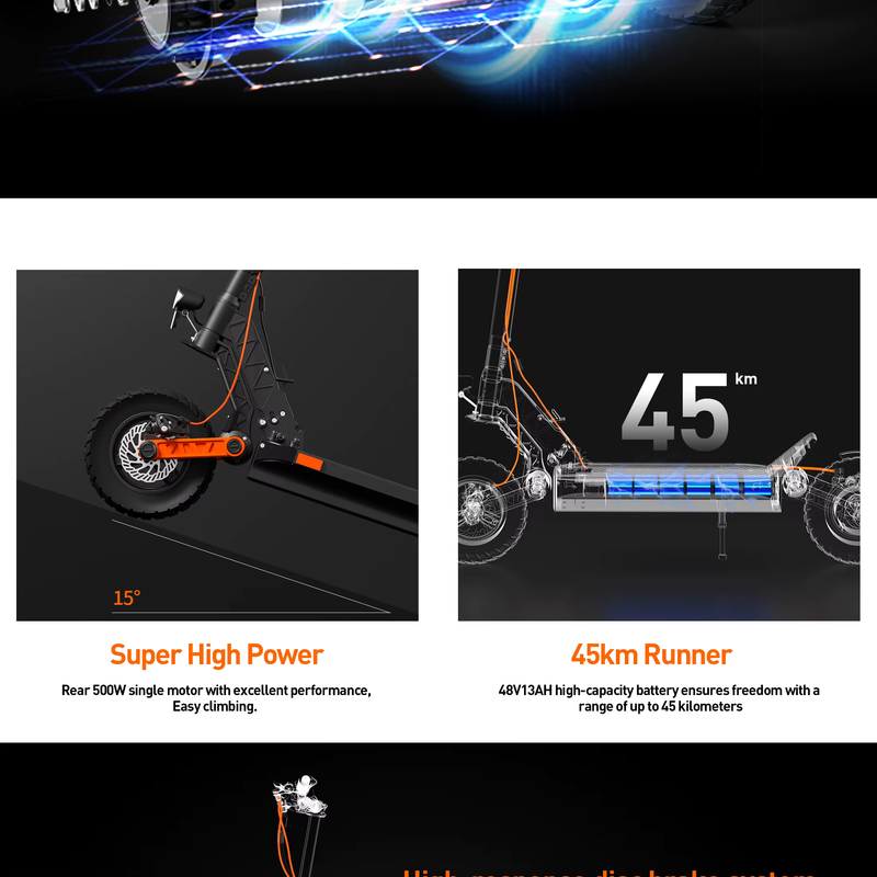 JOYOR S5 Pro elektrische scooter met ABE-certificering 10-inch banden 48V 26Ah-accu, 500W-motor, 25 km/u maximale snelheid 70-100 km bereik_voghion.com