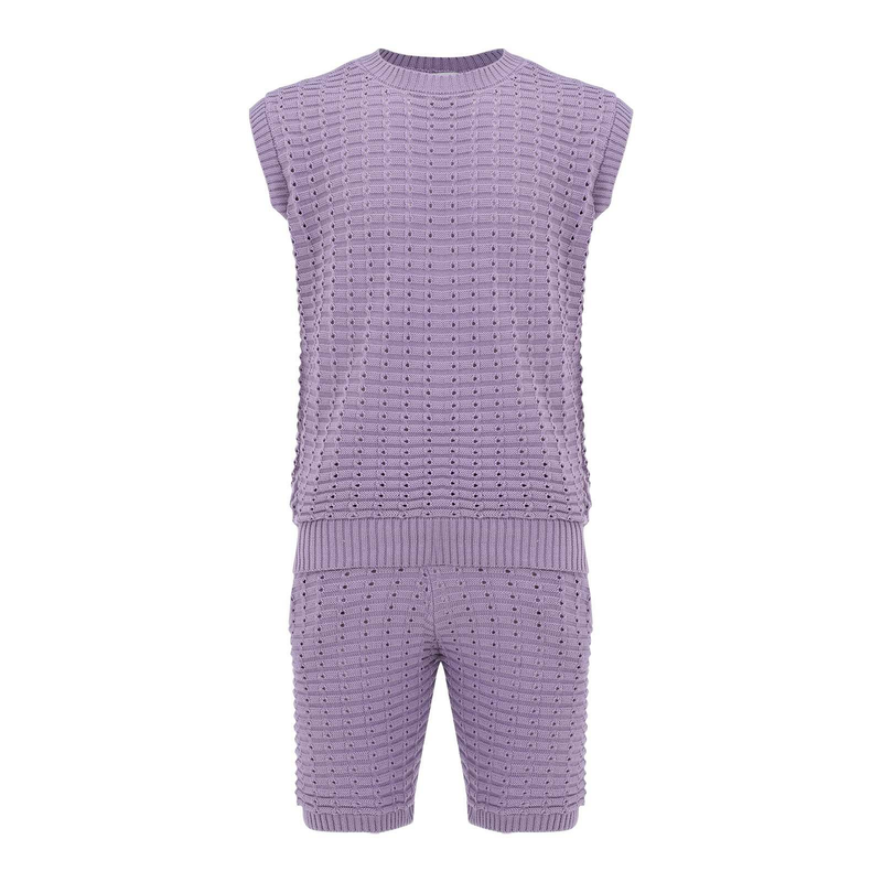 Completo estivo da uomo, sportivo, casual, casual, casual, casual, trendy e traspirante, con maglia senza maniche e pantaloncini._voghion.com