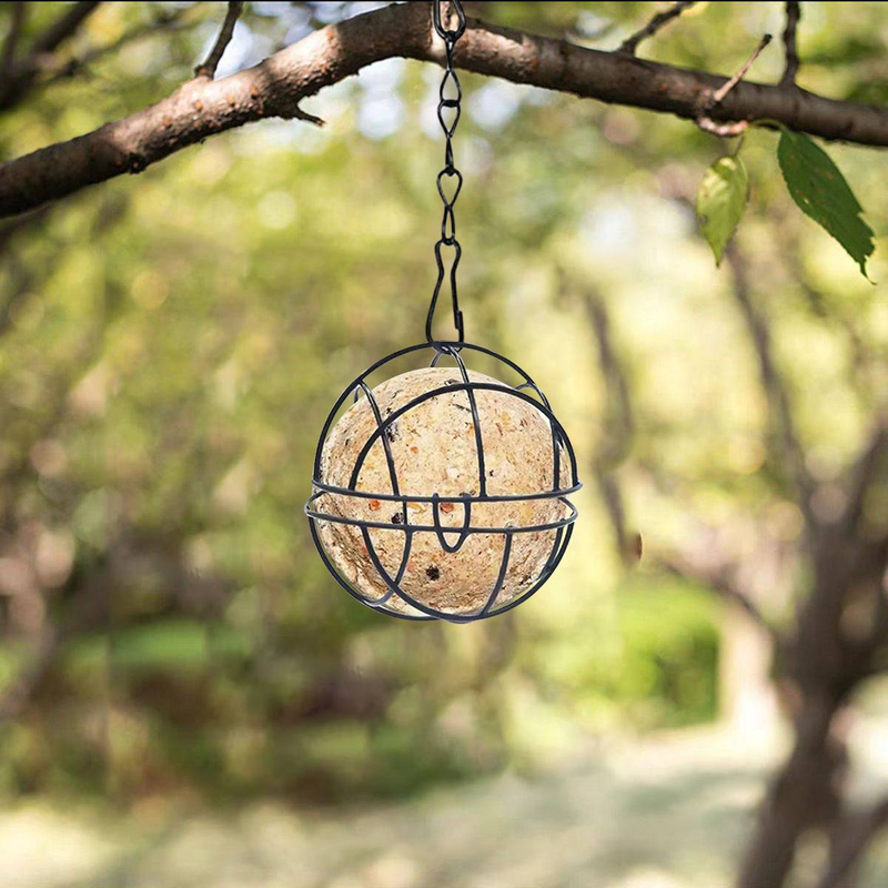Wildvogel-Futterspender, Metall-Futterball-Set mit hängender Kette, eichhörnchensicher, für den Garten im Freien, Kolibri-Futterspender_voghion.com