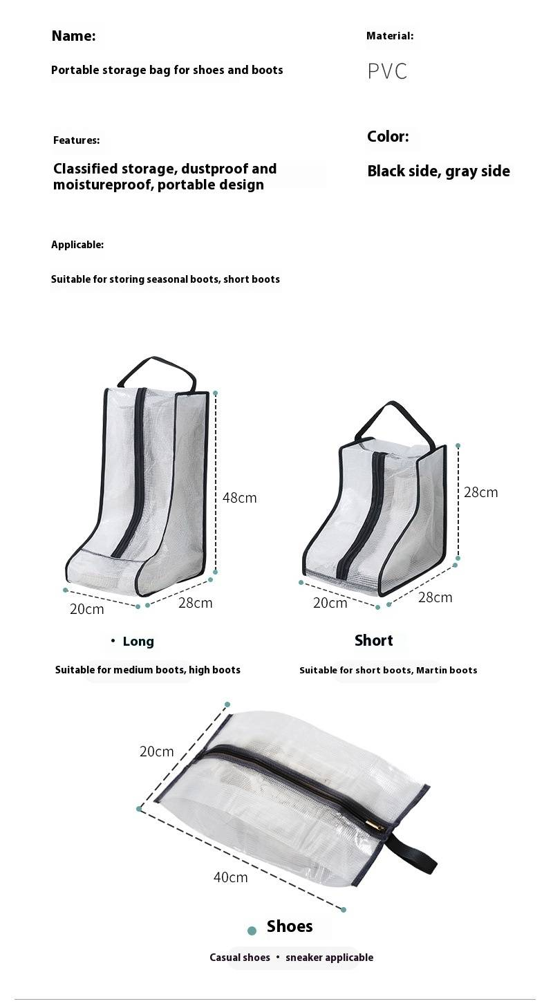Shoe Storage Bags Set - Waterproof & Dustproof Boot/Closet Organizers With Mesh Panels (Breathable, Multi-Size For Seasonal Shoe Protection)_voghion.com