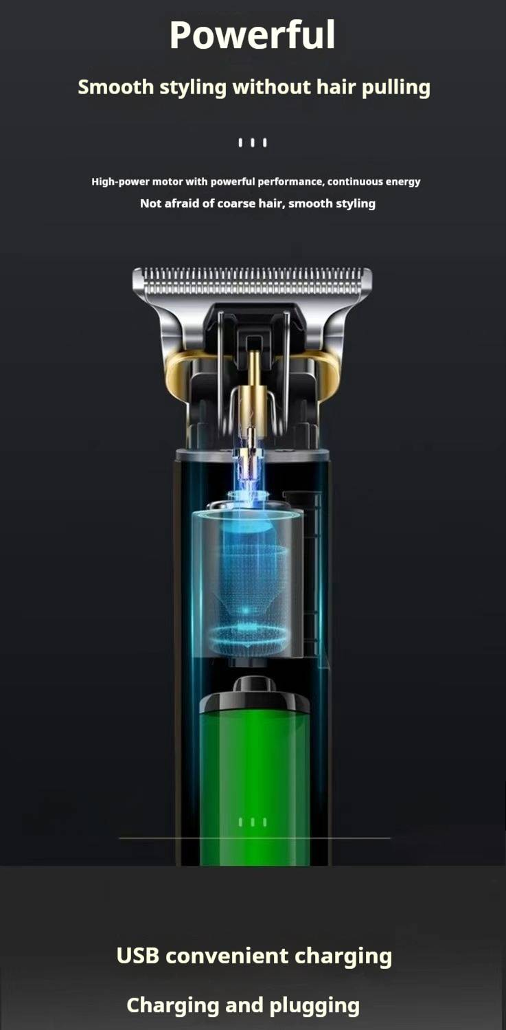 Cortapelos profesional de peluquería: resistente al agua, con o sin cable, con motor silencioso y cuchillas resistentes._voghion.com