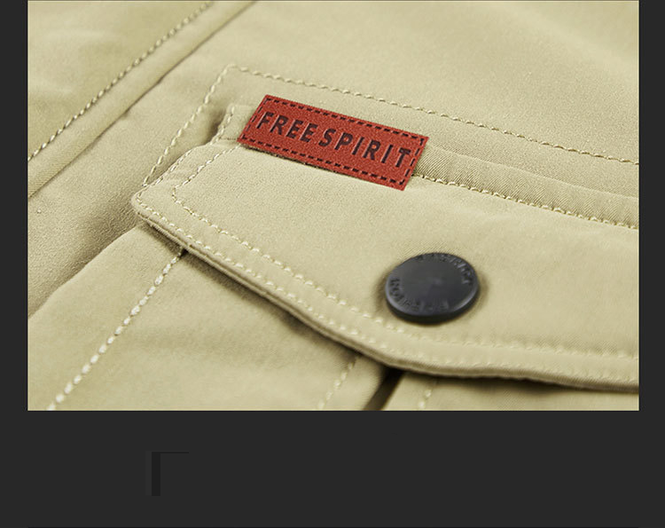 Herrenbekleidung Herren-Langmantel mit Fleecefutter und Kapuze – warme Winterjacke mit Reißverschluss für die Freizeit (Khaki, Schwarz, Armeegrün, Marineblau)_voghion.com