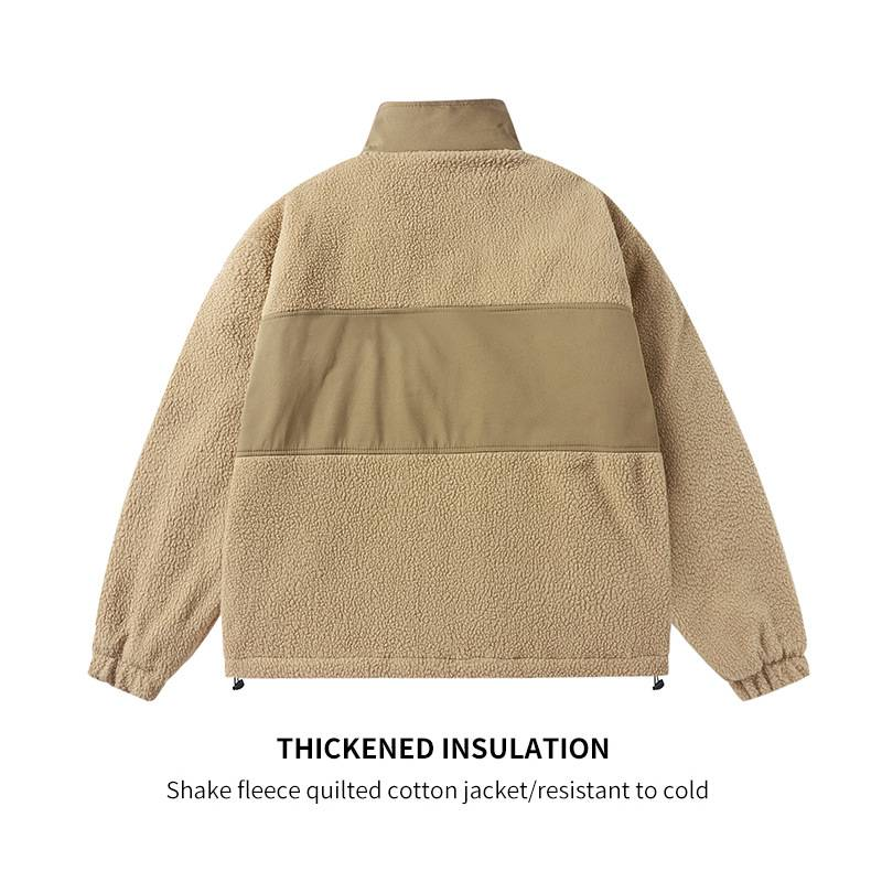 Veste polaire d'hiver unisexe, imperméable et coupe-vent, en polyester avec doublure matelassée, vêtement d'extérieur surdimensionné à fermeture éclair pour hommes et femmes._voghion.com