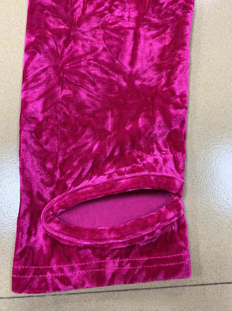 Elegant Velvet High-Neck Bodysuit With Gloves - Stretchy Figure-Hugging Jumpsuit In Rose Red, Long Sleeve & Zip Detail_voghion.com