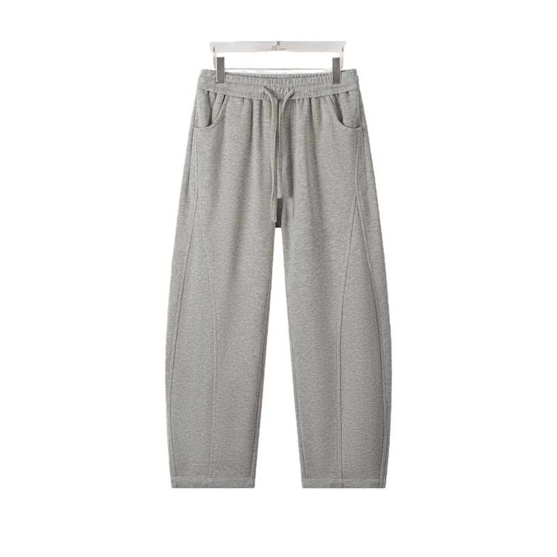 Pantalon de jogging décontracté en tricot pour homme avec cordon de serrage à la taille, coupe ample et poignets élastiques, pantalon d'automne confortable aux couleurs unies_voghion.com