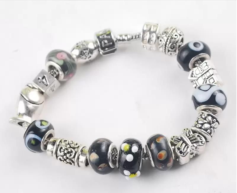 Fine Jewelry 925 Silver Women Love/Heart/Angle Gift Bracelets Crystal Bead Charm Bracelets_voghion.com