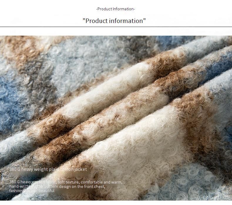 Retro-Colorblock-Jacke aus Wollmischung – Übergroße Buchstabenstickerei und kariertes Futter (Schwarz/Weiß, Grau/Blau, Marineblau/Weiß)_voghion.com