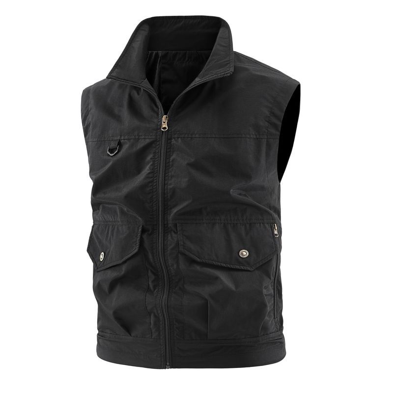 Gilet multiuso da uomo con tasche multiple – Giacca da lavoro per escursionismo e stile urbano (M-6XL, verde militare/kaki/blu navy/nero)_voghion.com