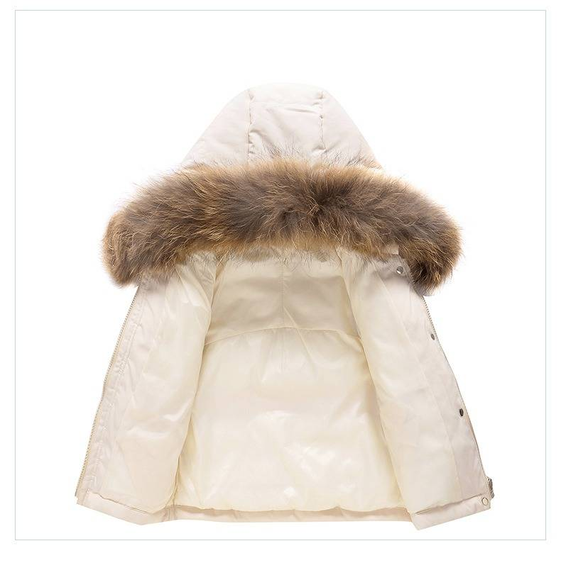 Warm Baby Winter Outfit Set - Hooded Down Jacket & Pants For Boys & Girls 1-5 Years, Soft Polyester, Machine Washable (Red/Beige)_voghion.com