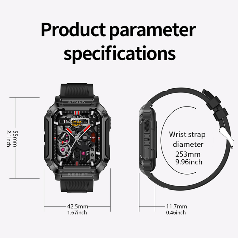 Smart Watch con schermo touch completo, chiamate, promemoria messaggi e altre funzioni, compatibile con telefoni iPhone/Android_voghion.com