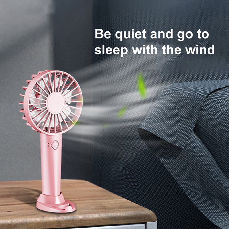 Ruixingst 1 Set, 600 mAh, Mini-Ventilator mit 3 Geschwindigkeiten, 7 Flügeln, abnehmbarer Basis, starker Wind, batteriebetrieben, wiederaufladbar, Mini-Taschen-Handventilator für Wohnheim_voghion.com