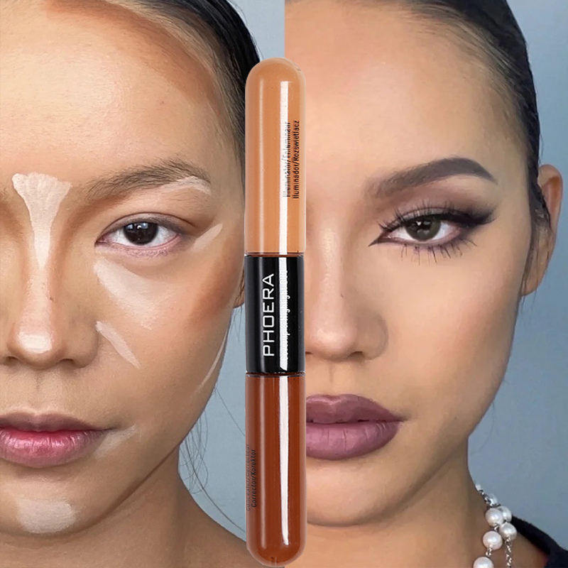 Contour Face Stick z dvojno glavo, senčilo za obraz v obliki črke V, vodoodporno, dolgo obstojno, koncentrirano_voghion.com