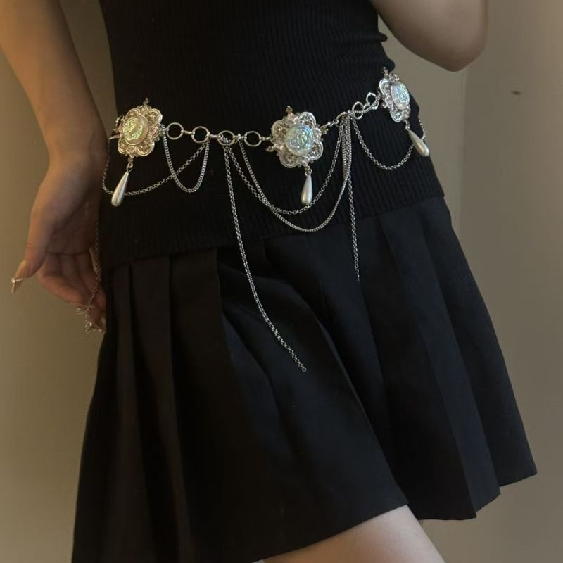 Leichte Nischenkette im ethnischen Stil für Frauen, schweres Handwerk, Persönlichkeit, Mode, High-End-Gürtel, Taillensiegel-Accessoire_voghion.com