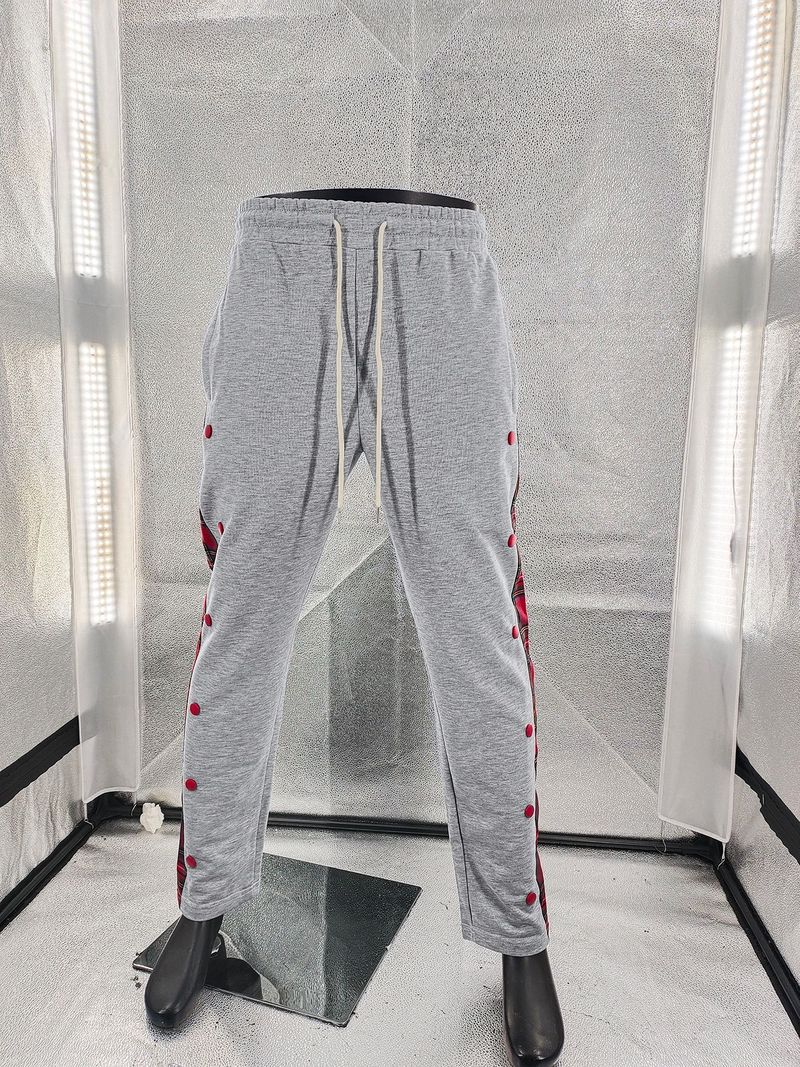 Klassische, gerade geschnittene Freizeithose mit Knopfleiste für Herren – atmungsaktives Polyester, bequeme Passform für Outdoor- und Alltagskleidung (Weiß/Schwarz_voghion.com