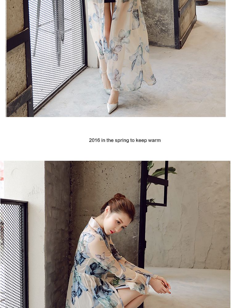 Dünner Sonnenschutz aus Chiffon am Meer, langärmelige Strickjacke mit äußerem Match_voghion.com