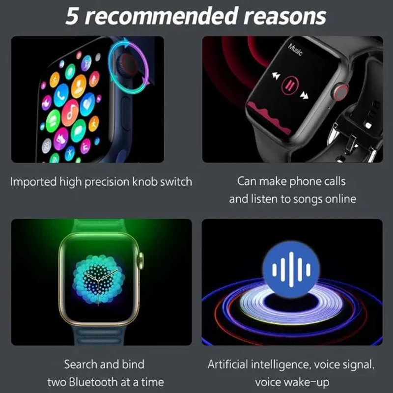 Ny Original I7 Pro Max IWO Smartwatch Telefonsamtal Anpassat ansikte Sport Vattentät Man Dam Smart Watch Series 7 För Apple_voghion.com