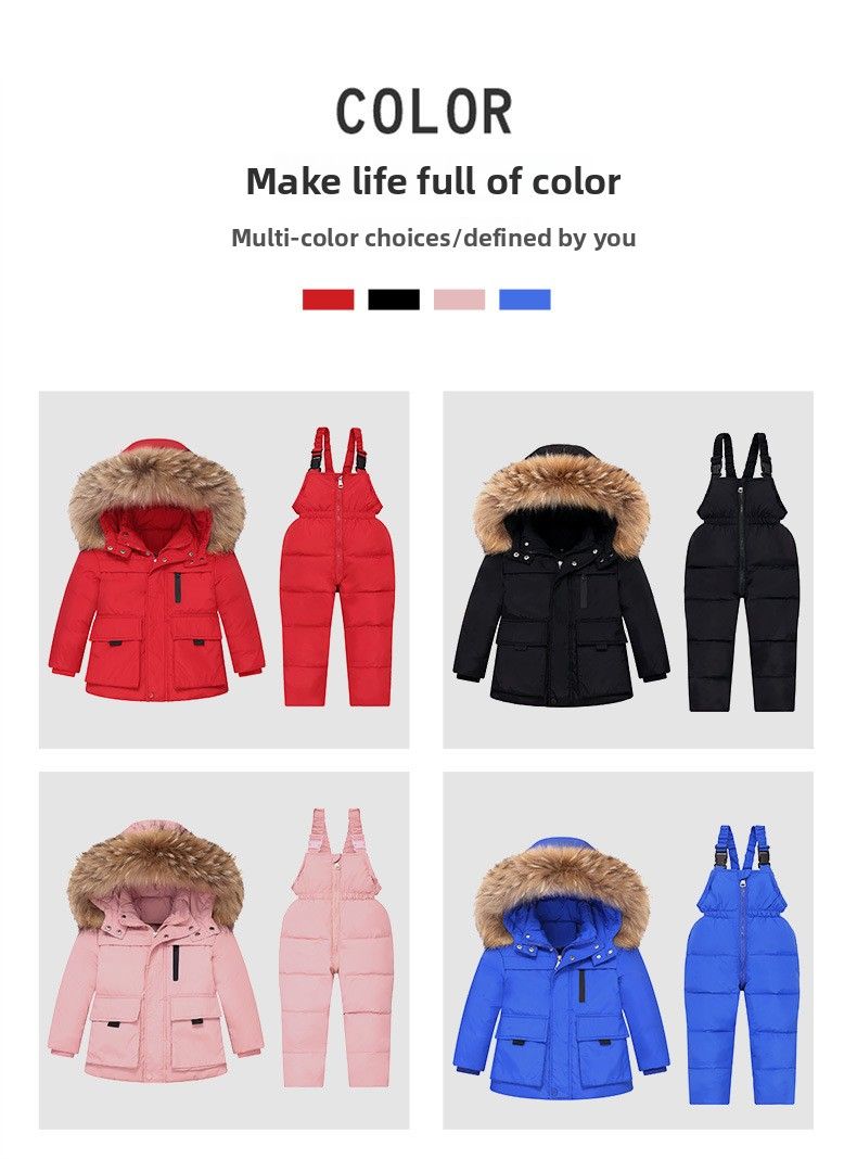 Piumino per bambini 2025, neonato, 1-5 anni, ragazzi e ragazze, nuovo set invernale in due pezzi, top + tuta_voghion.com