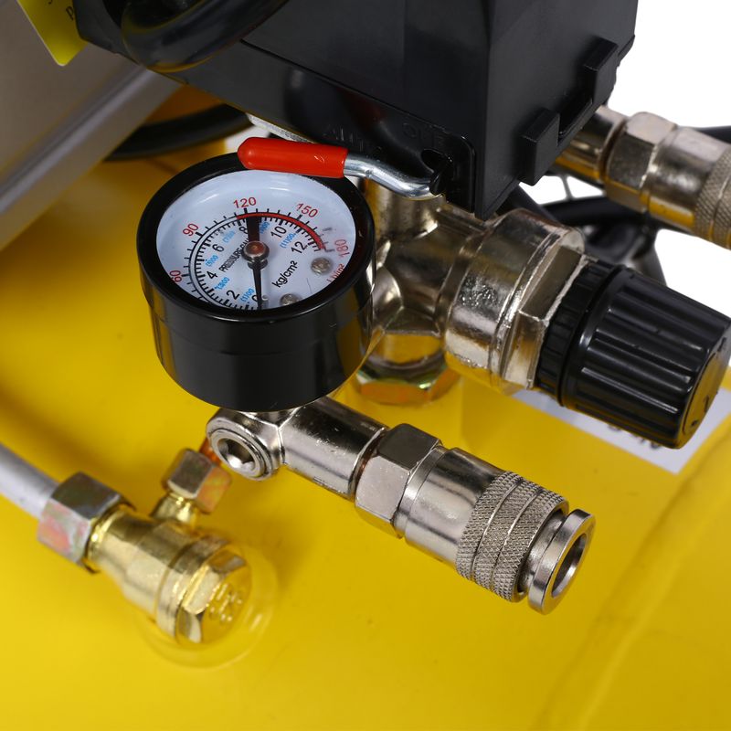 3.5HP Portable 10 Gallons Oil-Lubricated Air Compressor Tank Ultra Quiet Horizontal Tank Adjustable Pressure With Built-in Wheel_voghion.com