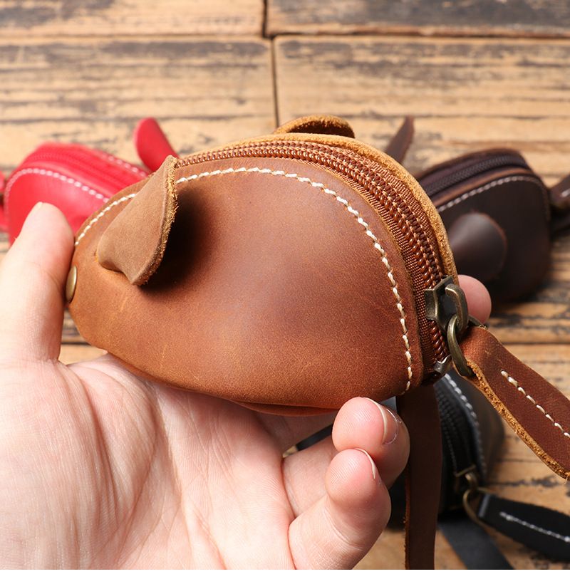 Nova otroška torba za previjanje iz pravega usnja, plast kravje kože, miška z risanimi ključi, večnamenska ročna torba za shranjevanje_voghion.com