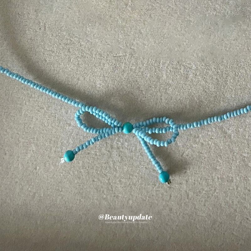 Strik rijstkralen ketting strandvakantie stijl frisse zoete sleutelbeen ketting niche high-end zintuiglijke sieraden_voghion.com
