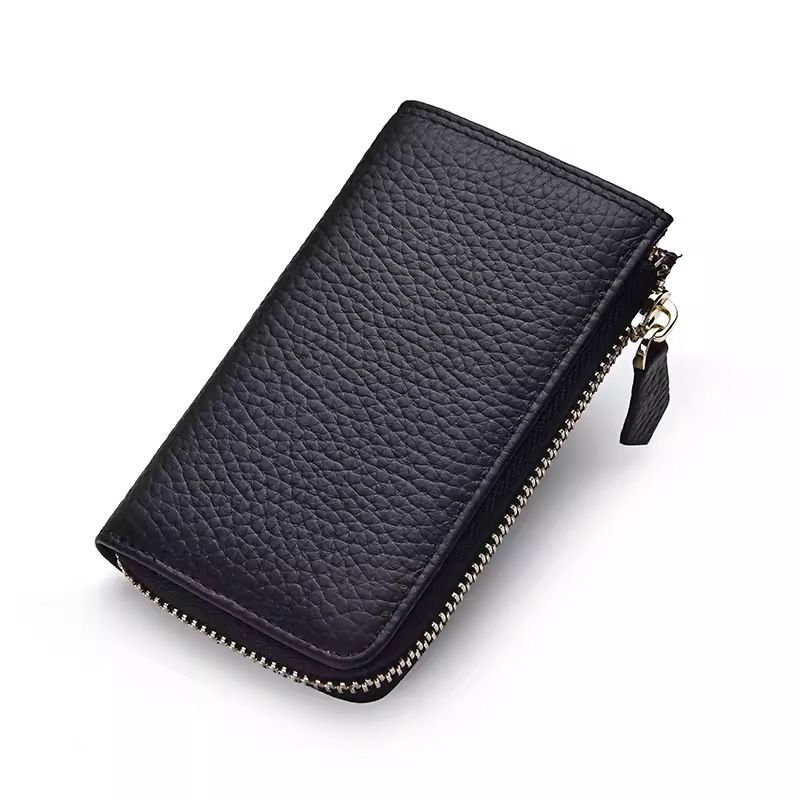 TOGO Rindsleder Unisex Echtes Autoschlüssel Weiches Leder Reißverschluss Geldbörse Münzgeldbörse Organizer_voghion.com