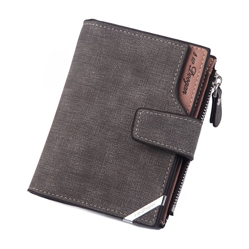 Hengsheng - Nueva cartera corta para hombre, estilo moderno, con múltiples ranuras para tarjetas, gran capacidad, mate, suave, con clip para billetes_voghion.com