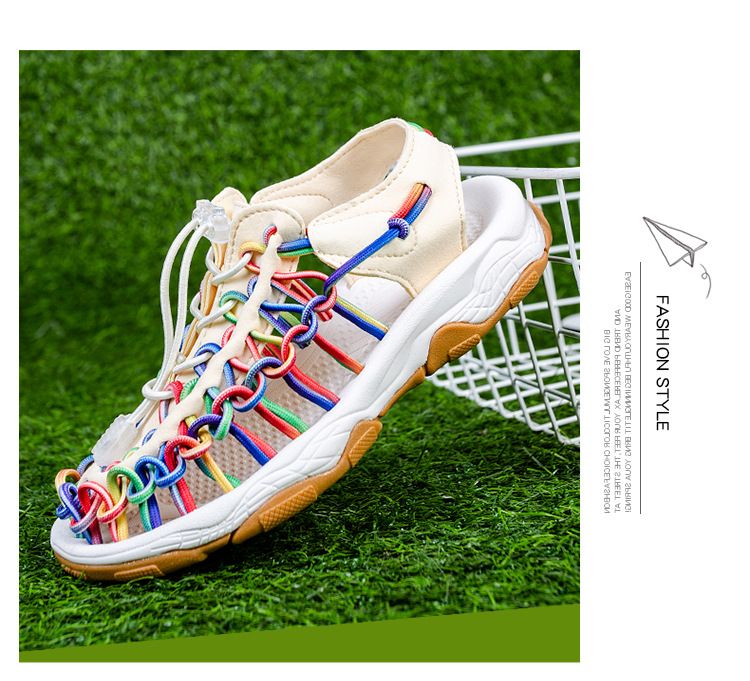 New woven mid-top men's plus size children's beach shoes Roman sandals_voghion.com