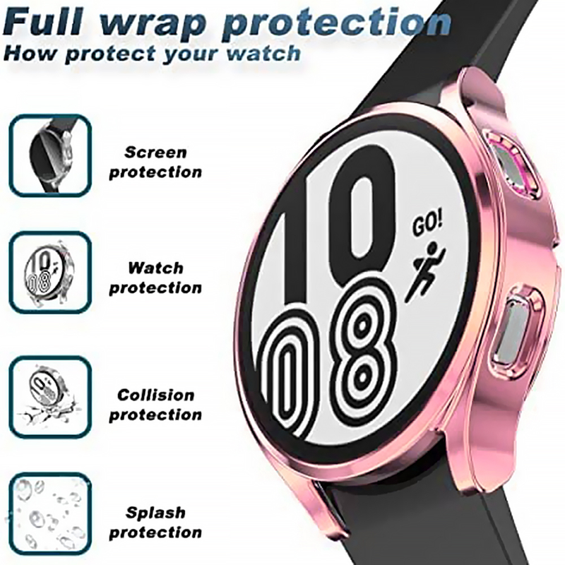 Laikrodžio dėklas, skirtas Samsung Galaxy Watch 4/5 40mm 44mm ekrano apsauga TPU universalus buferio apsauginis dangtelis, skirtas Watch 5 40mm 44mm_voghion.com