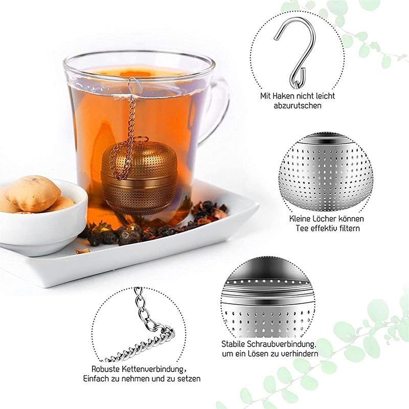 Infusore per tè riutilizzabile in acciaio inossidabile, filtro per tè creativo con gancio, filtro per caffè a maglie fini, teiera, tazza, filtro per spezie_voghion.com