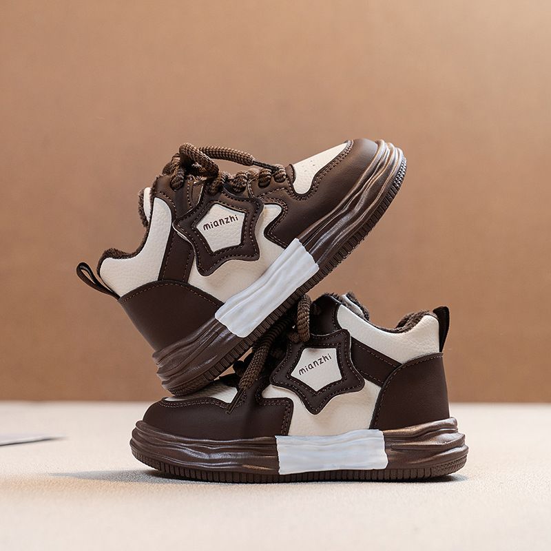 Autunno e inverno 2025 per bambini, nuovi modelli di scarpe sportive per bambine con isolamento in peluche, due pannelli in cotone per bambini_voghion.com
