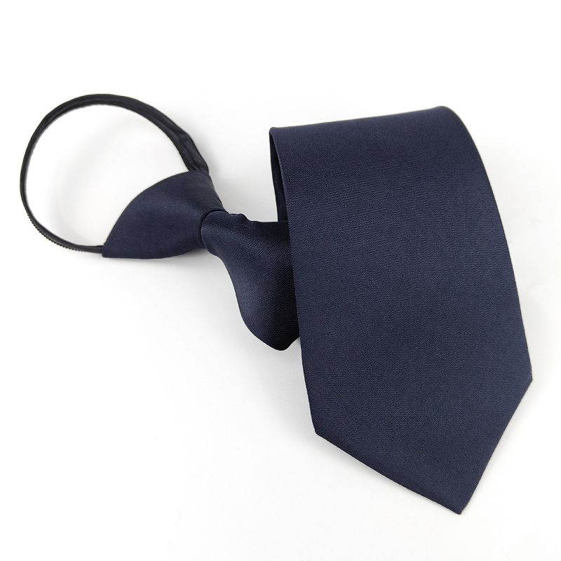 Men's And Women's 8CM Zipper Necktie No Knot Needed Matte Solid Color Easy Pull Business Formal Shirt Wedding_voghion.com
