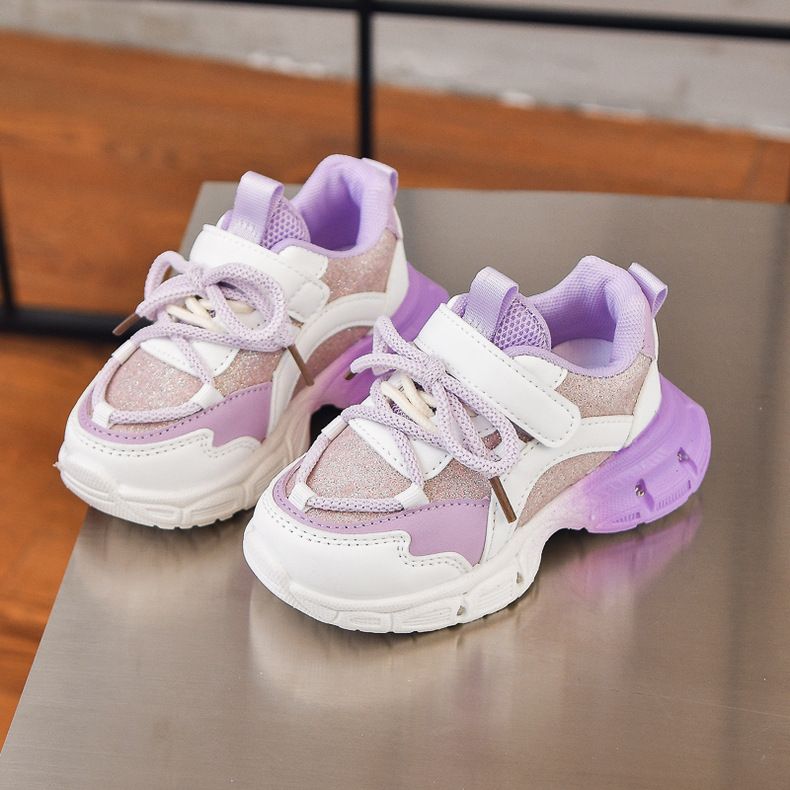 Chaussures de sport coréennes pour filles, printemps-automne 2025, chaussures de course à LED pour enfants, semelles souples, vente en gros_voghion.com