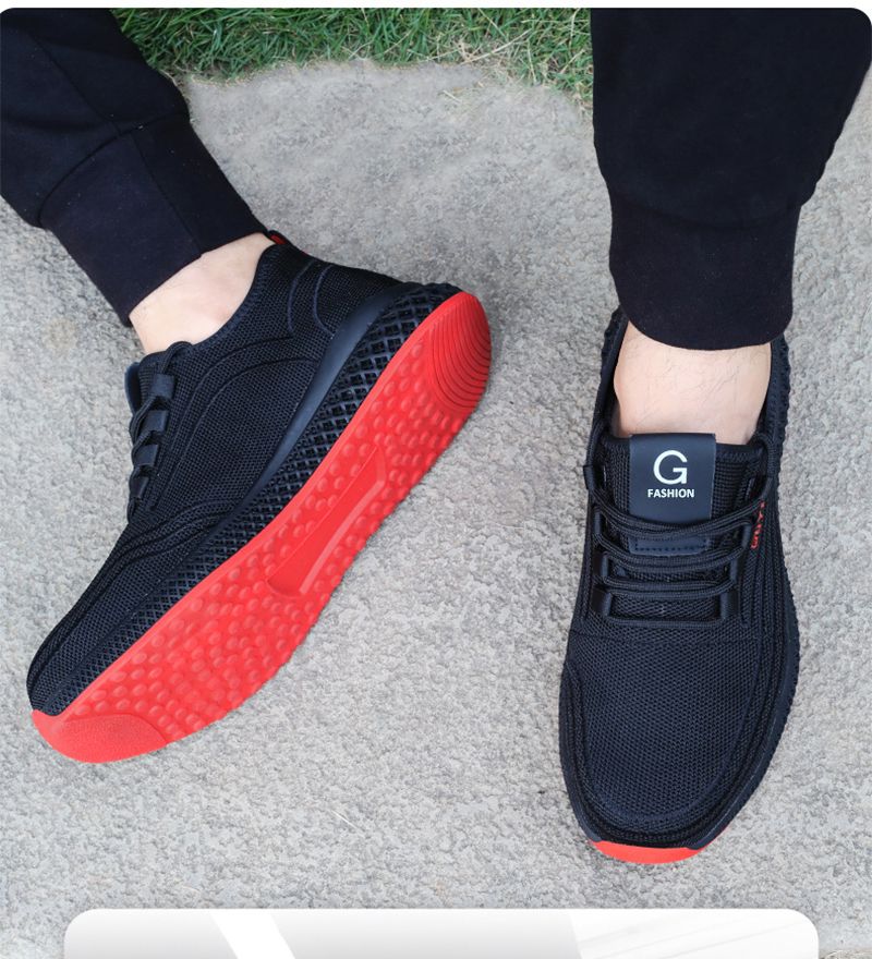 Scarpe da lavoro con punta in acciaio e rete traspirante Manlegu, scarpe da lavoro traspiranti per uomo e donna, stivali di sicurezza leggeri e antiforatura_voghion.com