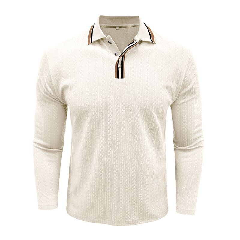 Polo da uomo a maniche lunghe in lana per l'autunno e l'inverno_voghion.com