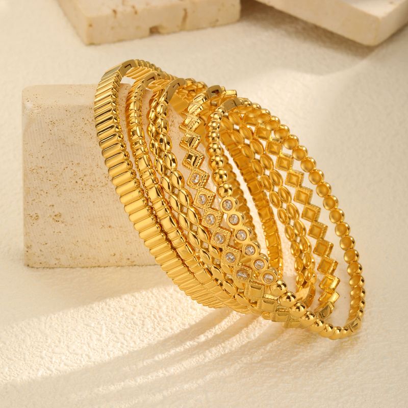 Bracciale apribile in acciaio inossidabile con zirconi bianchi e diamanti, da donna, in oro_voghion.com