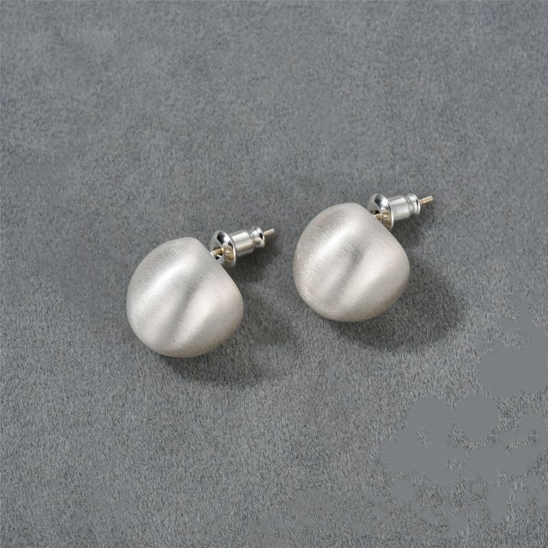 Women's Jewelry Vintage Matte Brushed S925 Silver Stud Earrings Set, Minimalist Geometric Hoop Earrings For Women, Elegant Light Luxury Design_voghion.com