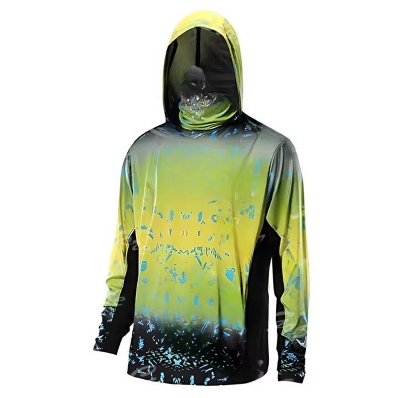 Traje de pesca ligero y transpirable de secado rápido para hombre, con máscara antipolvo y protección UV._voghion.com