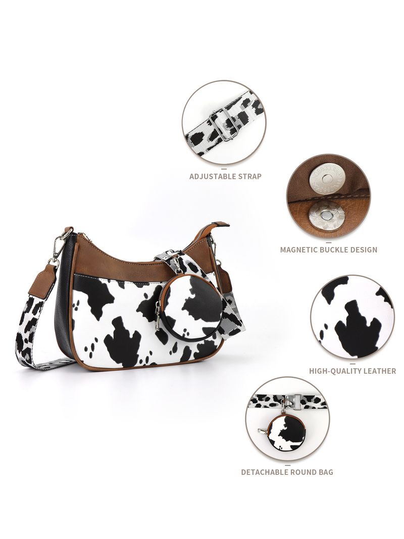Montana Western × Wrangler Borsa a tracolla Crescent Bag Borsa a tracolla Cinghia regolabile Tracolla grande capacità_voghion.com