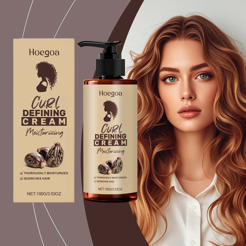 HOEGOA Erfrischende, feuchtigkeitsspendende, nährende Haarcreme für natürliche Locken und langanhaltendes Styling_voghion.com