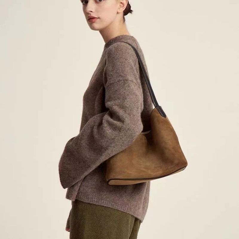 Live Lazy Tote mit großem Fassungsvermögen Wildleder Hobo Umhängetasche C344_voghion.com