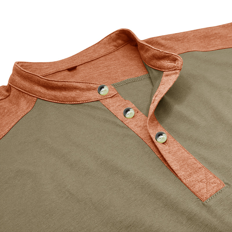 T-shirt à manches courtes et col montant pour homme, chemise Henley de sport de plein air pour homme, haut de fitness, t-shirt_voghion.com