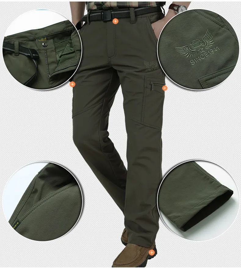 Pantaloni tattici invernali in pile da uomo, caldi pantaloni cargo, pantaloni da caccia in softshell, pantaloni da lavoro, spessi, caldi e impermeabili, in pelle di squalo, M-4XL_voghion.com