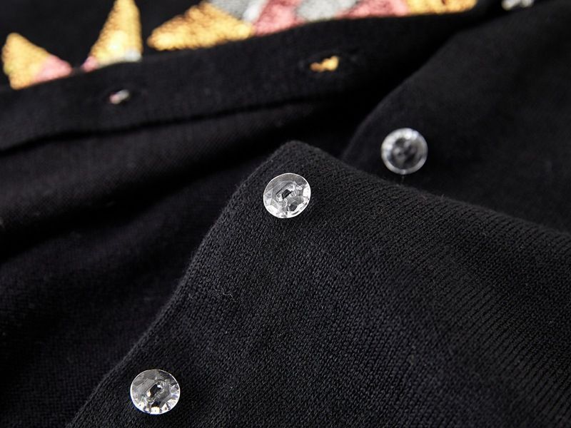 "Weiche Baumwoll-Strickjacke für Mädchen – Sternstickerei, lange Ärmel, Knopfleiste vorne, europäischer Stil (3–8 Jahre, 100–140 cm)"_voghion.com
