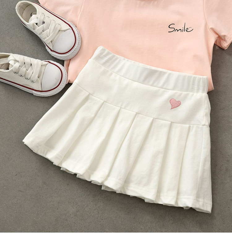 Fustă plisată pentru fete Mother&Kids, rochie de vară pentru copii cu pantaloni de siguranță, fustă subțire pentru copii de talie medie și mică_voghion.com