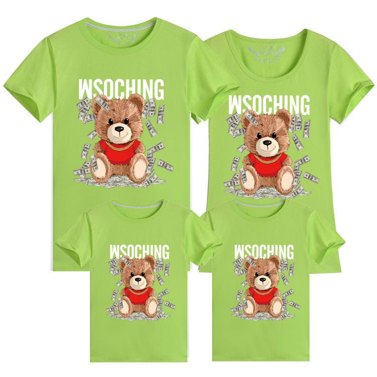 Mutter & Kinder Eltern-kind-kleidung frühling und sommer neue kurzarm familie tragen für eine familie von drei USD cartoon bär eltern-kind-T-shirt_voghion.com