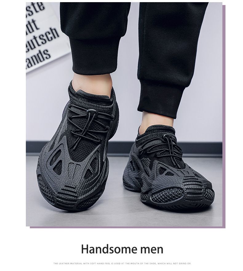 Atmungsaktives Mesh für den Sommer für Männer 2025 Neue, dickbesohlte, vielseitige Fllyknit-Sneakers, weich, höhenverstärkend für Jugendliche, Papa, trendig_voghion.com