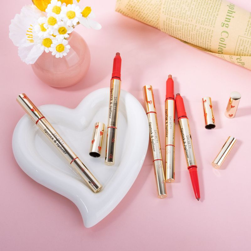 Lip Liner Double Headed Lipstick Lip Liner Two In One Multi Color Matte Long Lasting Lip Plumping Non Fading Hook Liner Pen_voghion.com