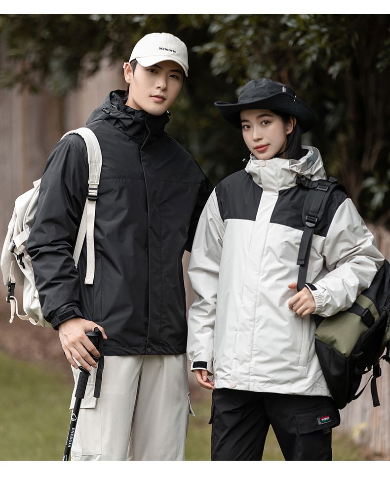 Giacca da trekking impermeabile unisex 3 in 1 con fodera interna staccabile_voghion.com